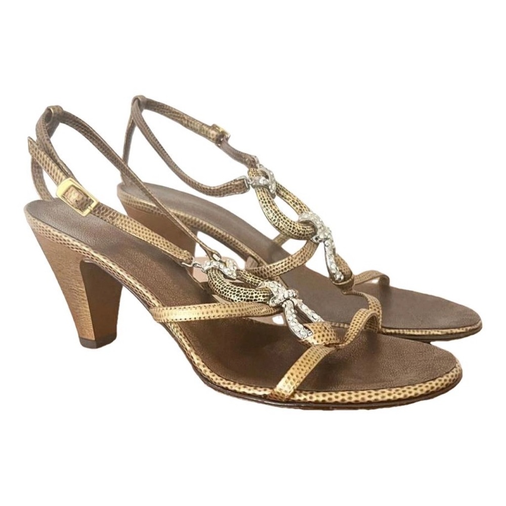 Giuseppe Zanotti Vicini Gold with Crystal Rhinestones Sandals. Sz 11